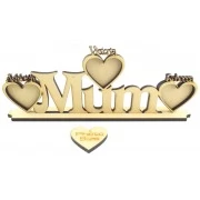 Laser Cut Personalised Family Name with Frames On Stand - 6mm thickness